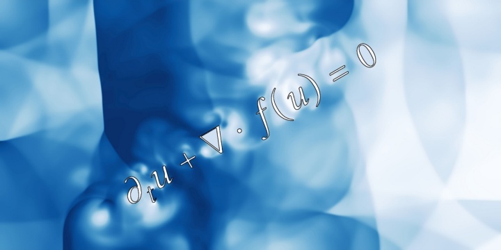 Artistic rendering of a first-order conservation equation, which includes the Euler equations.